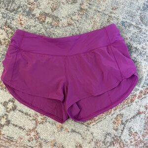 Lululemon 3” speed up shorts in bright purple
